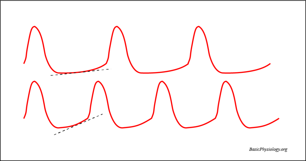 Effects of enhanced diastolic depolarizations on the cardiac rate